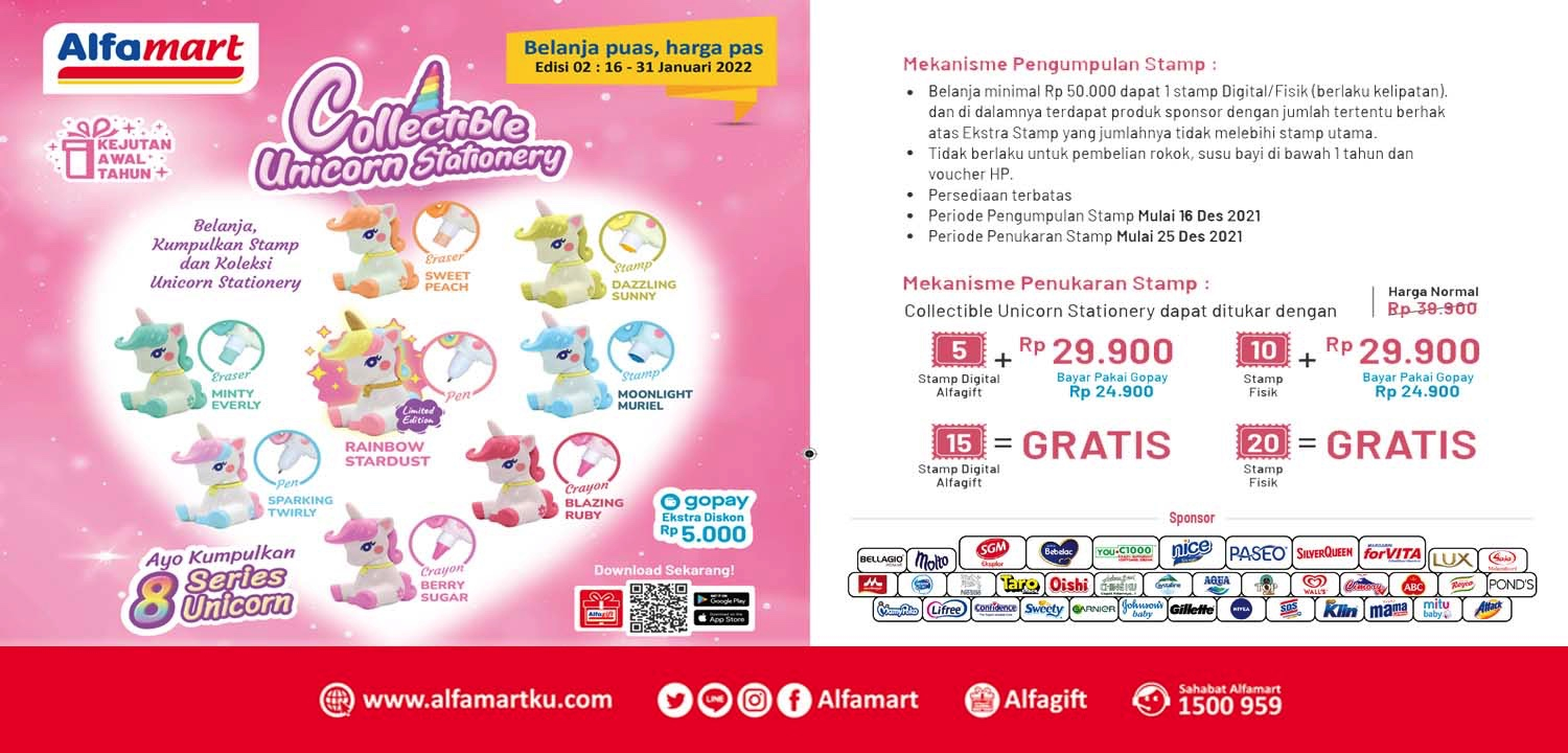 News Banner Hadiah Perlengkapan Tulis untuk Si Kecil dengan Koleksi Unicorn Alfamart