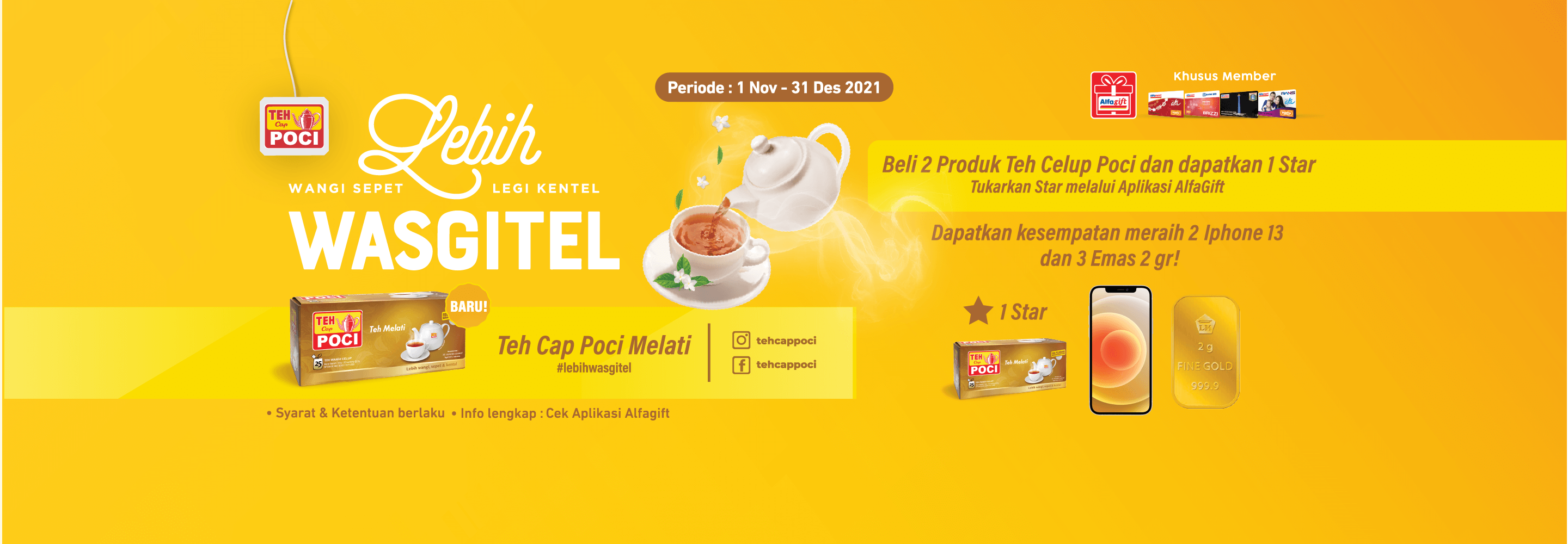 Promo Program Alfastar - Teh Poci WASGITEL Alfamart