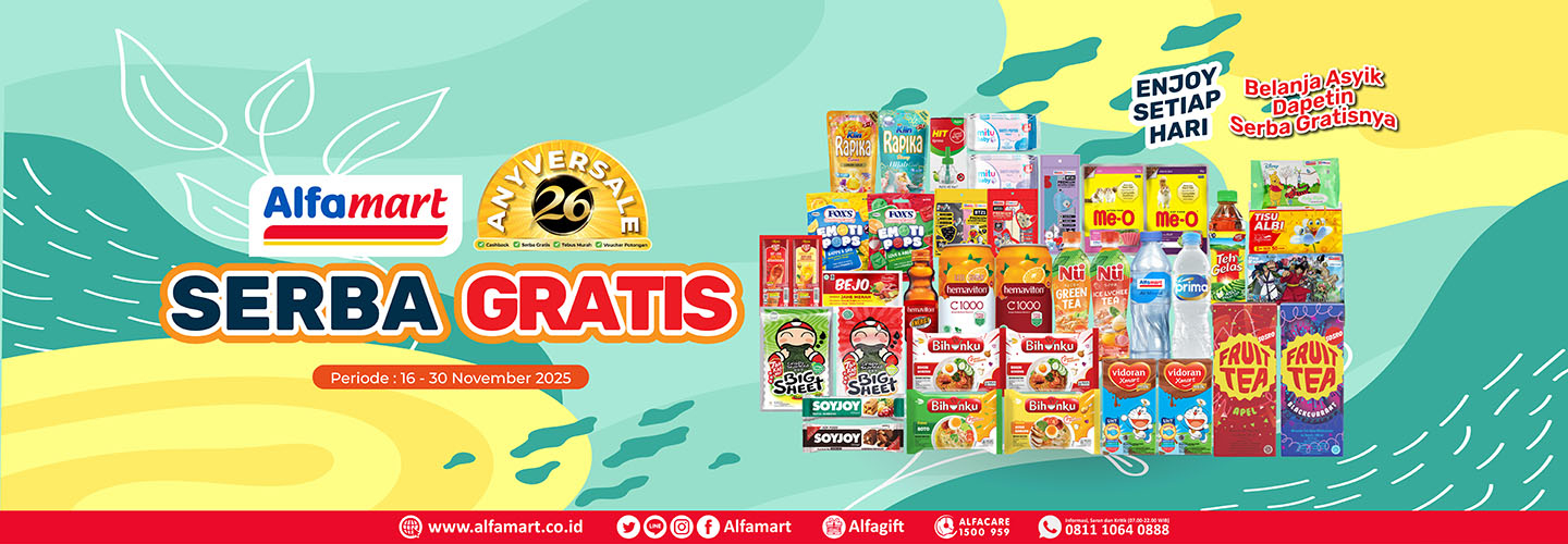 Banner promo PROMO SERBA GRATIS 16-30 NOVEMBER Alfamart