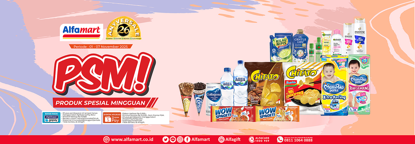 Banner promo PSM (Promo Spesial Mingguan) Alfamart