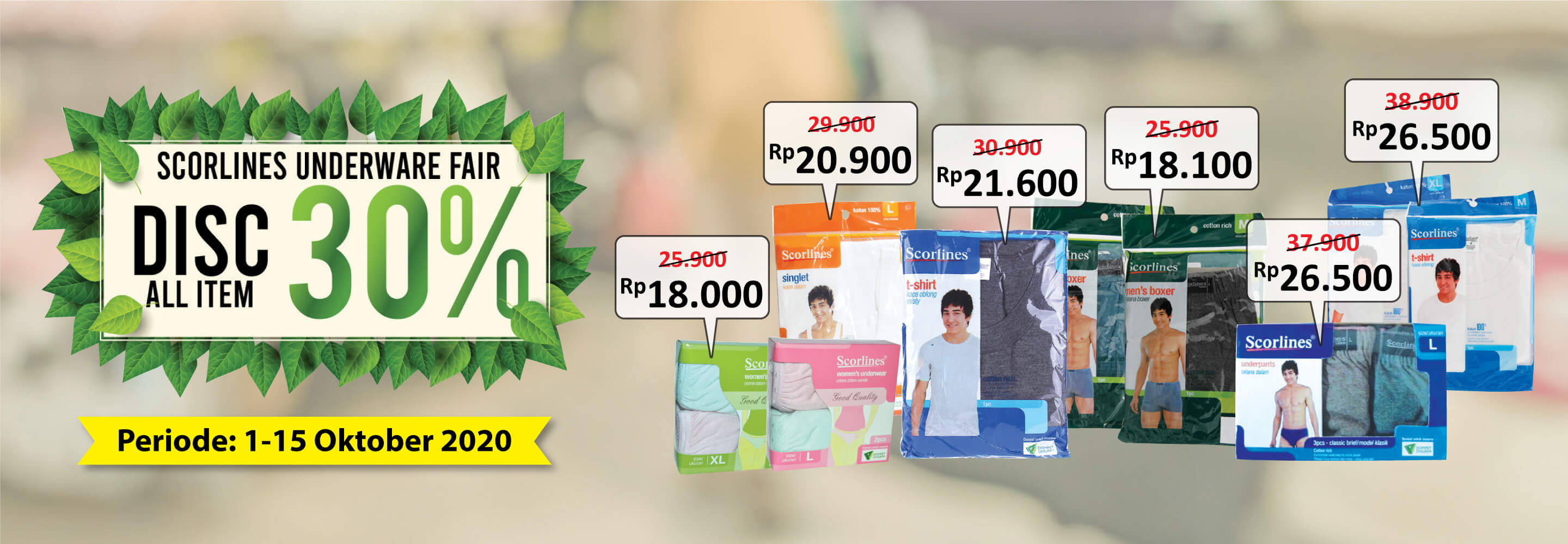 Promo Promo Scorlines Underware Fair 1 - 15 Oktober 2020 Alfamart