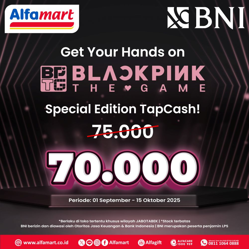 Banner BNI x BLACKPINK THE GAME Alfamart
